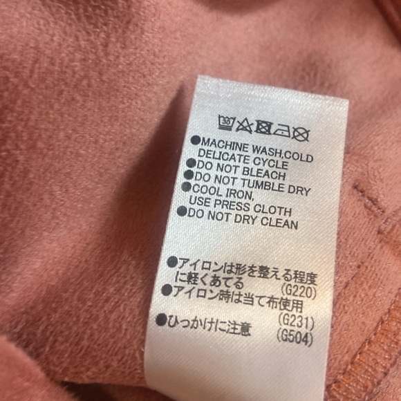 Moussy Suede Like Button Front Jacket Button Up M Pink Embroidered Moussy Back - Picture 8 of 8